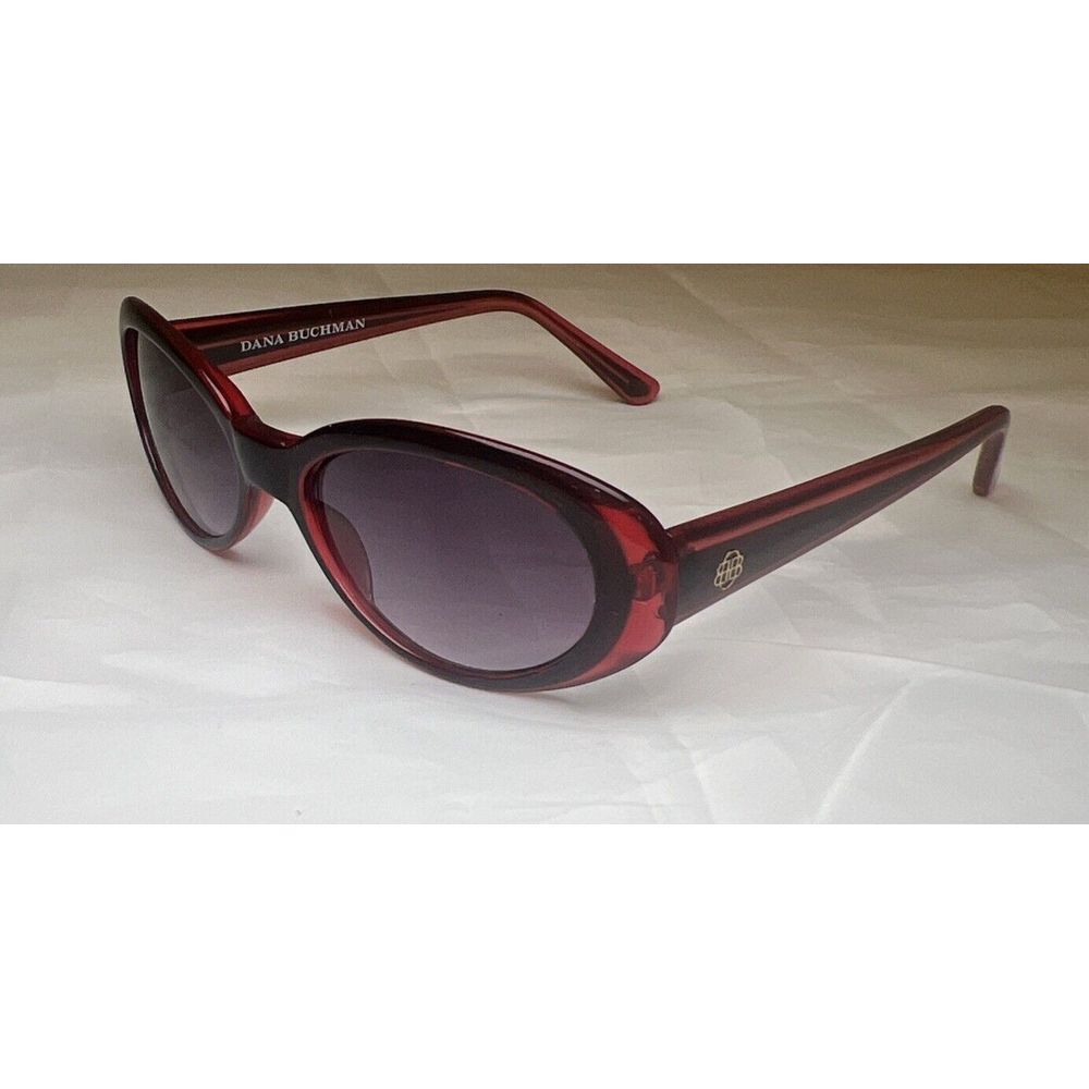Dana Buchman LSLEBE00 Oval Sunglasses Wine‎ Crystal Gradient Used